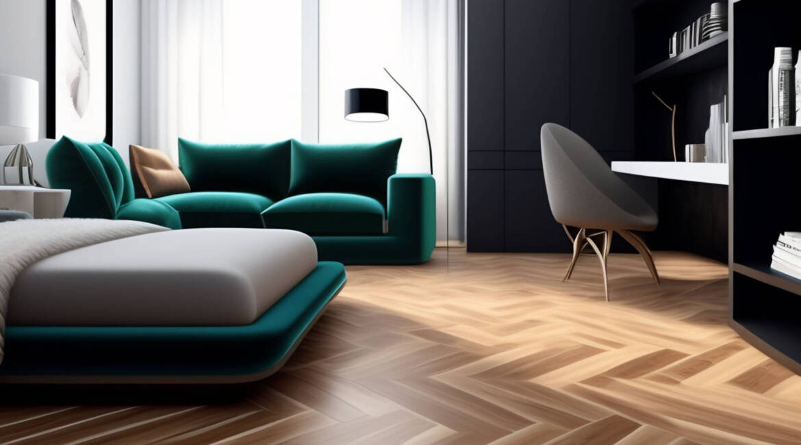 living-room-with-white-desk-green-sofa